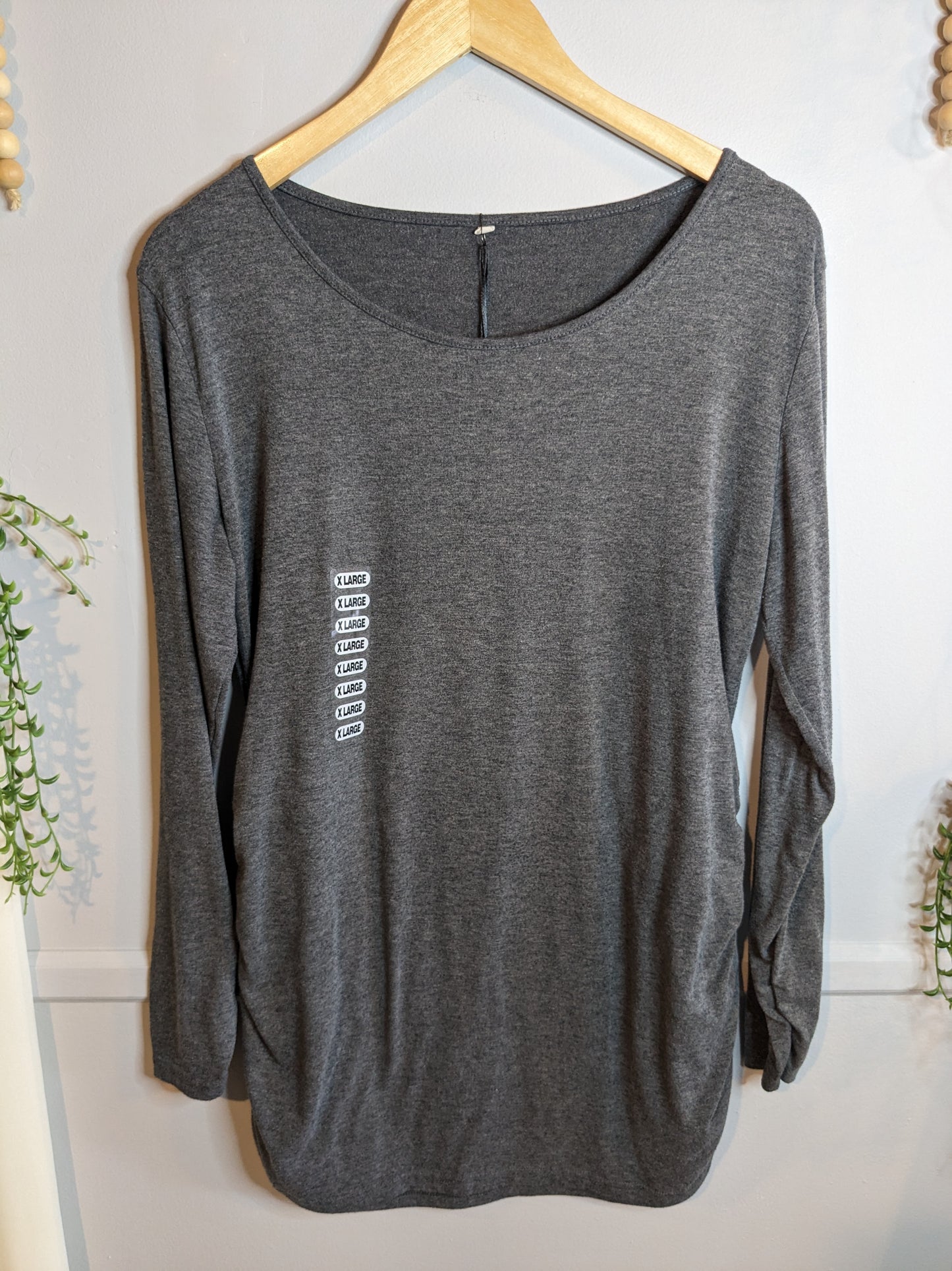 Essential fitted cinched sleeve LS top, Multi