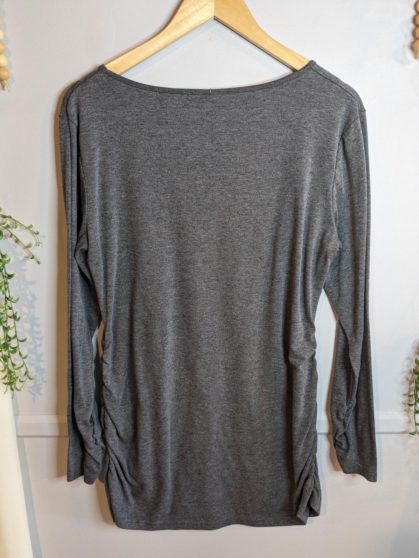Essential fitted cinched sleeve LS top, Multi
