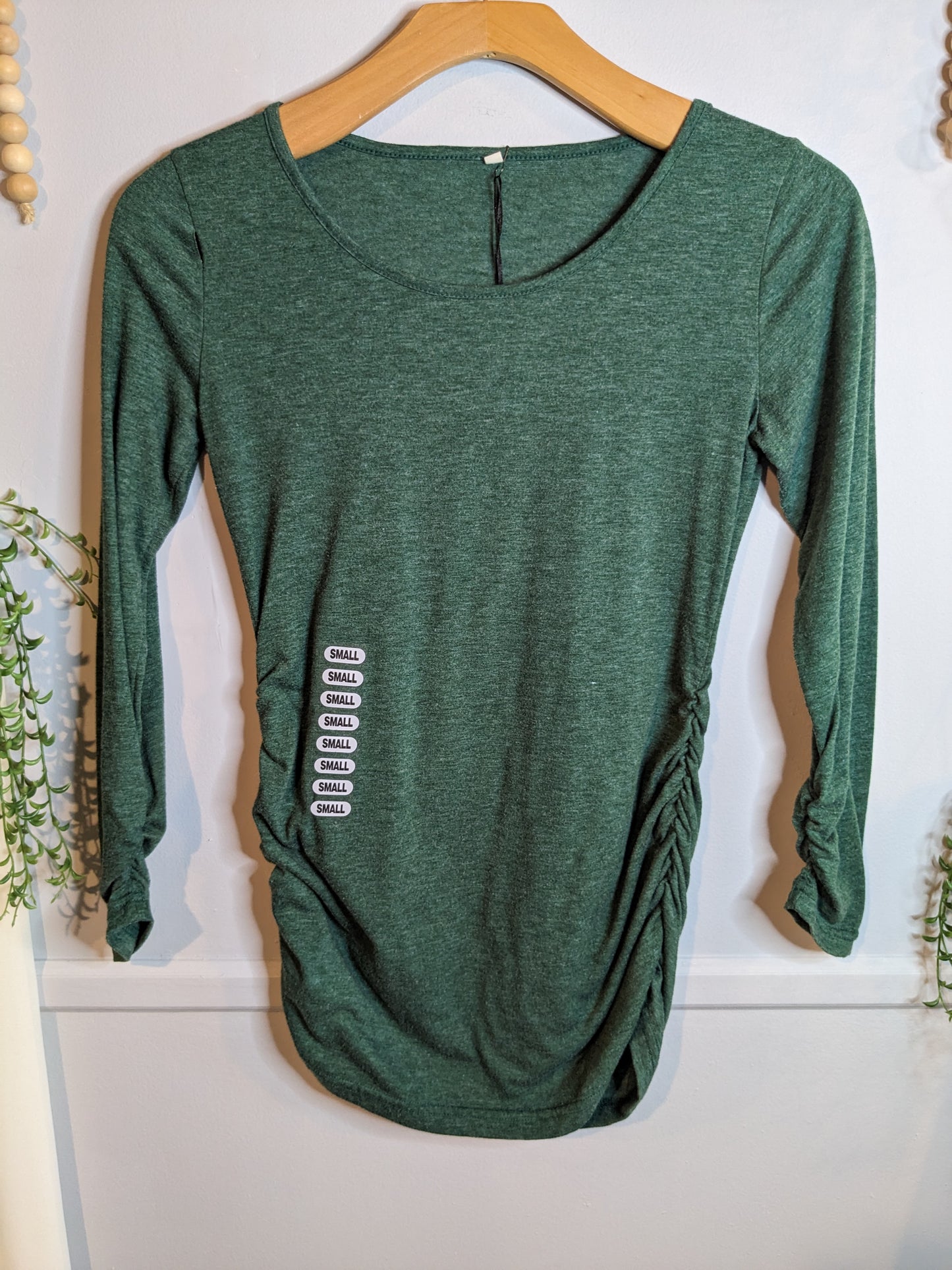 Essential fitted cinched sleeve LS top, Multi