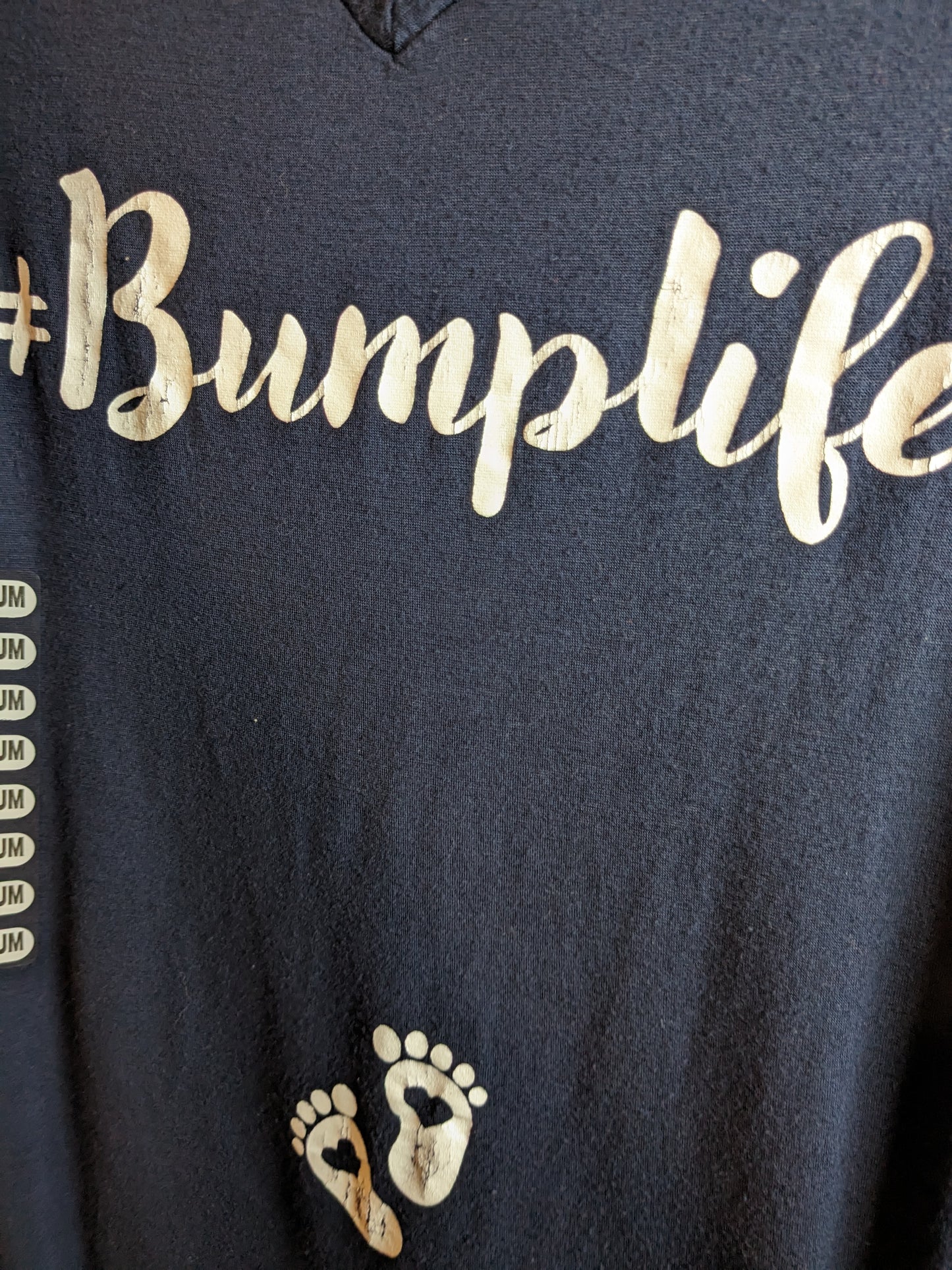 '#bumplife' fitted graphic SS tee, Navy