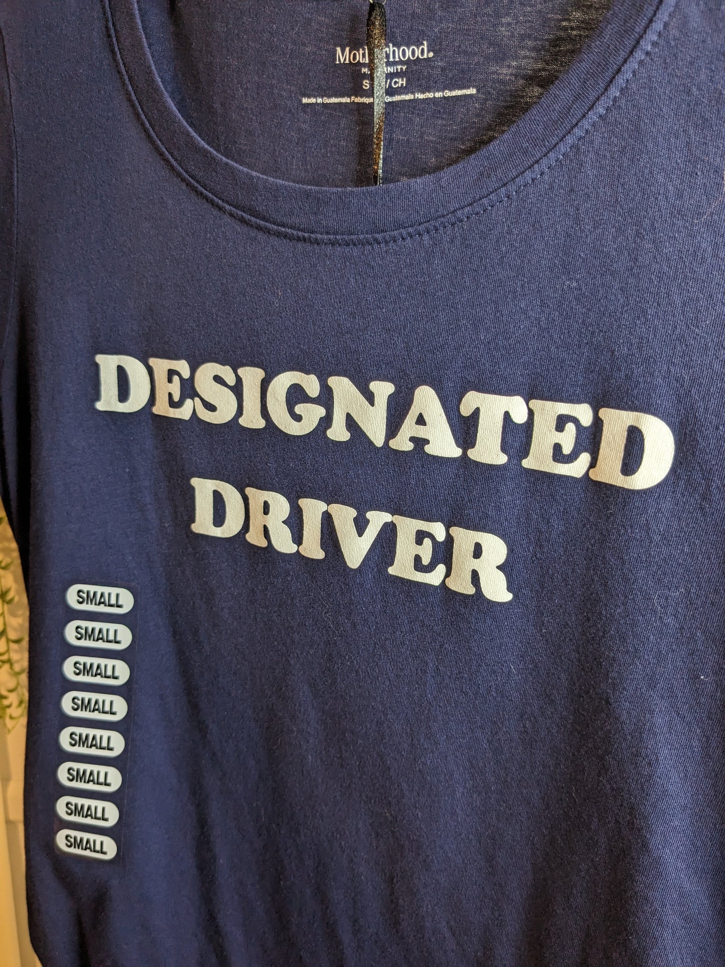 'Designated driver' graphic SS tee, Navy