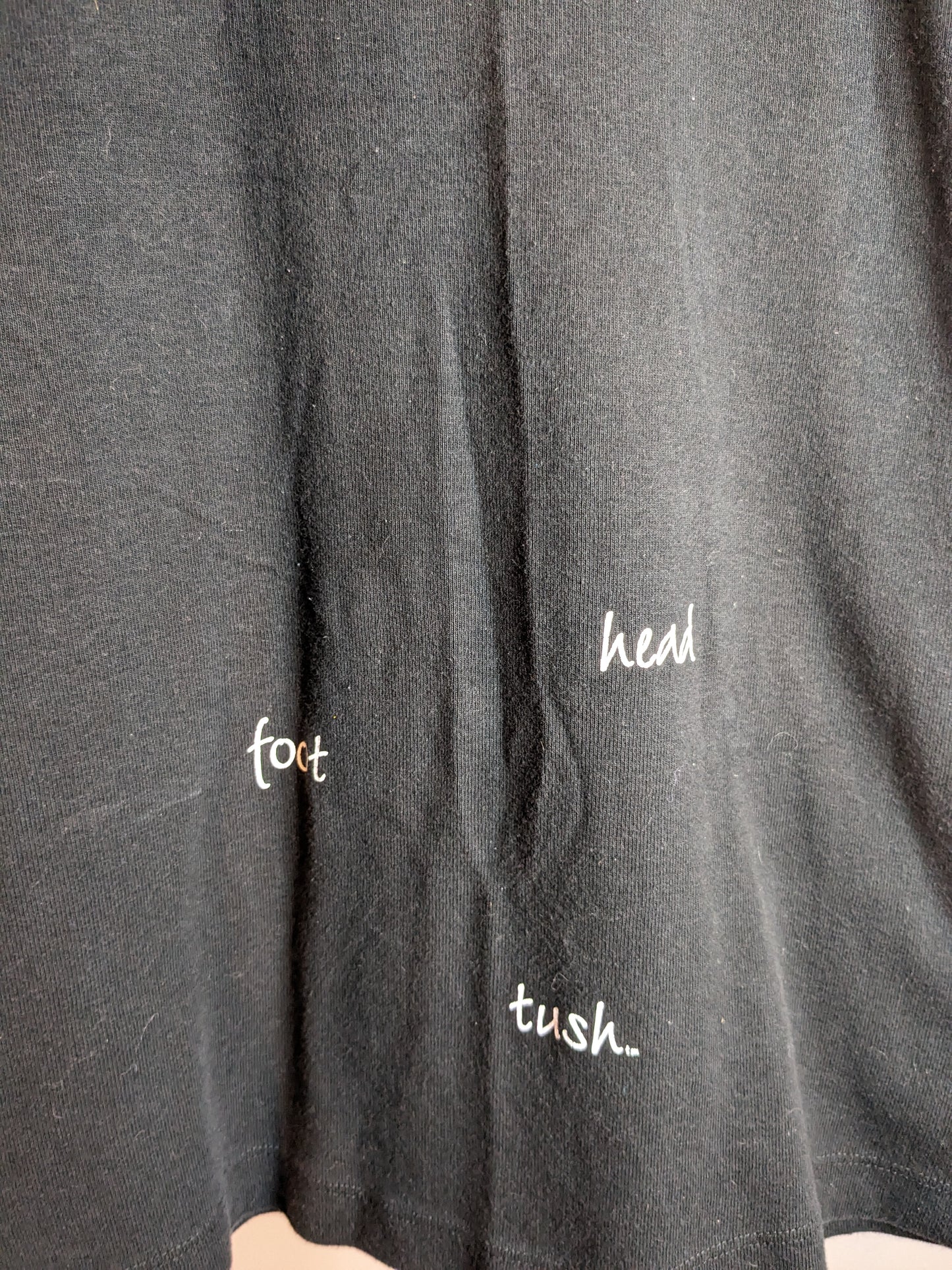 'foot head tush' graphic SS tee, Black