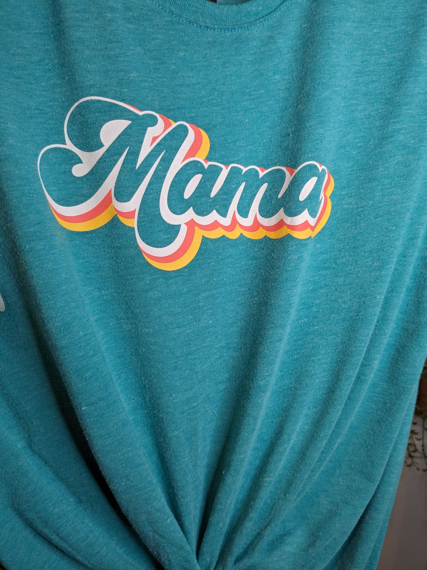 'Mama' graphic SS tee, Teal