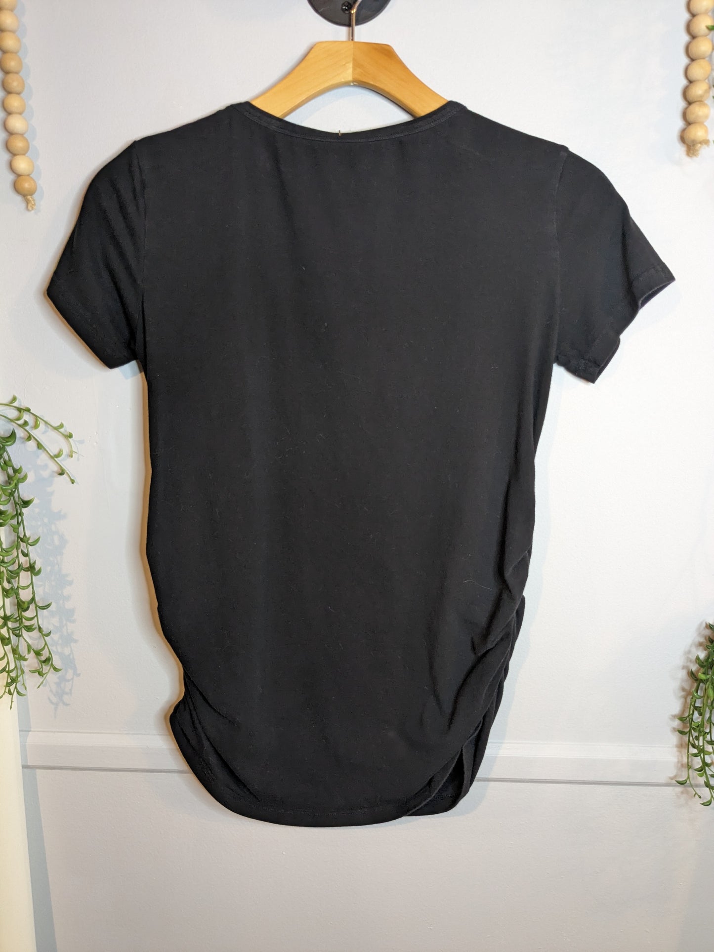 'oh baby' fitted graphic SS tee, Black
