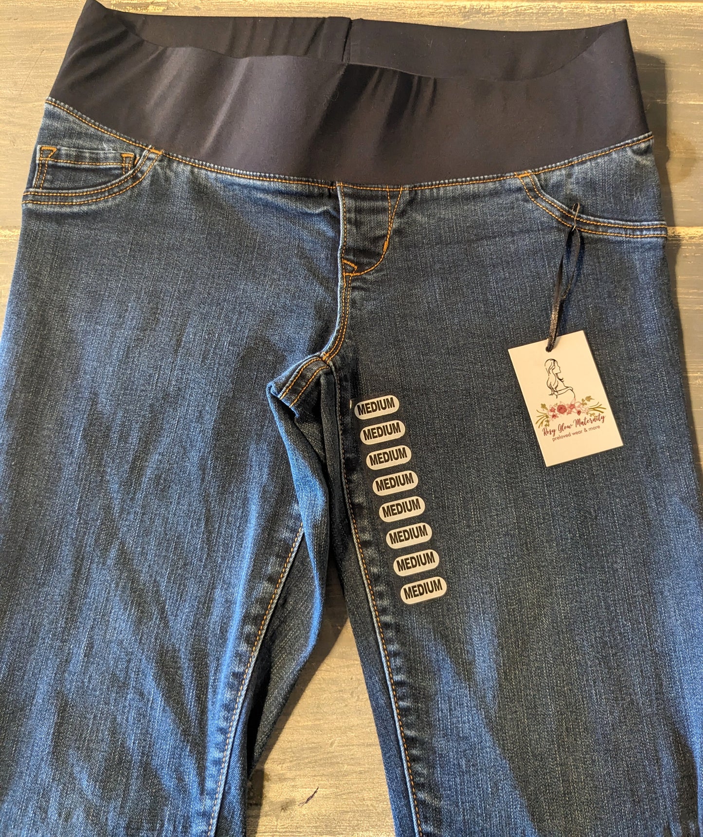 Under-belly panel 29" skinny jeans, Dark wash
