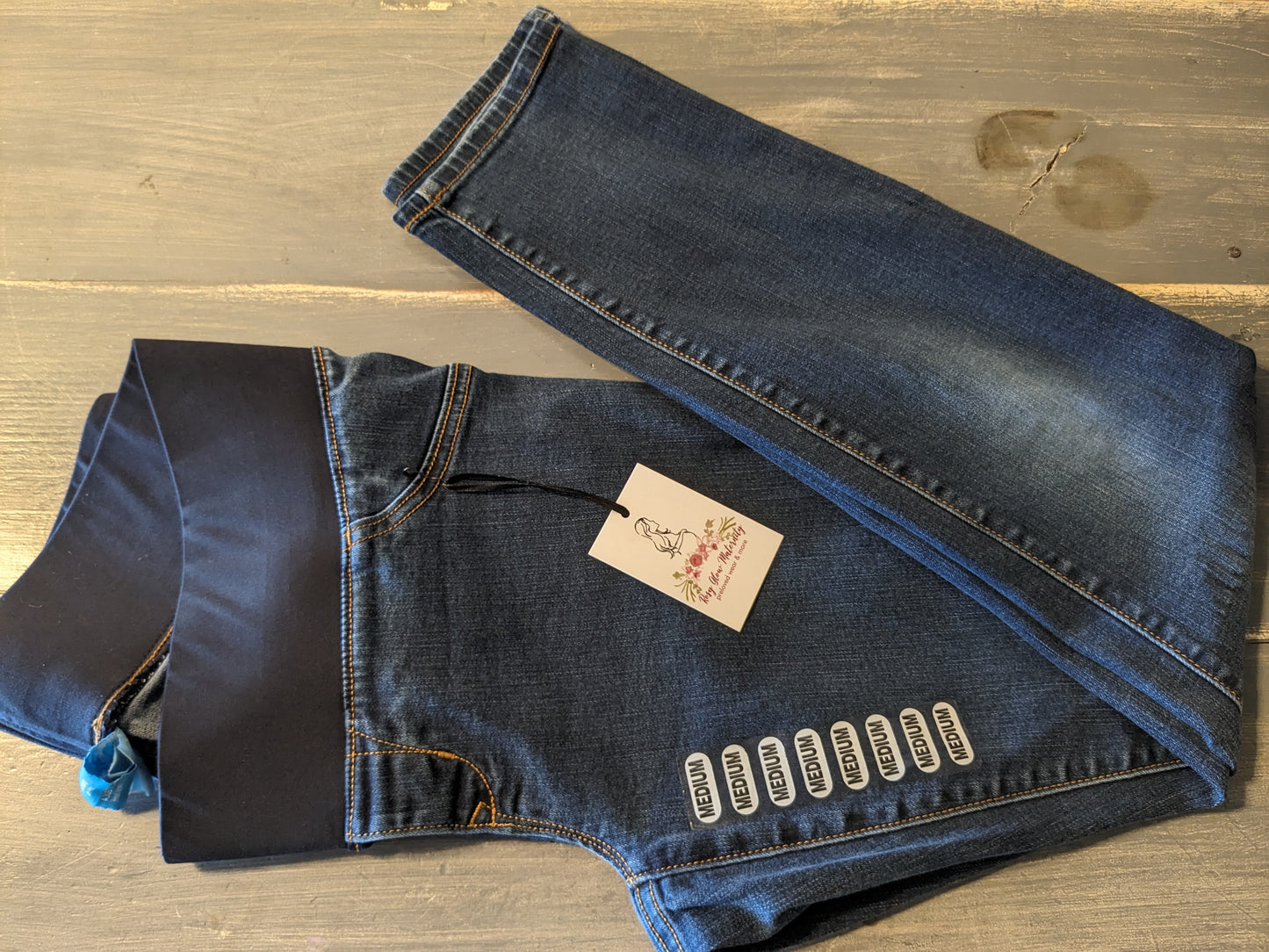 Under-belly panel 29" skinny jeans, Dark wash