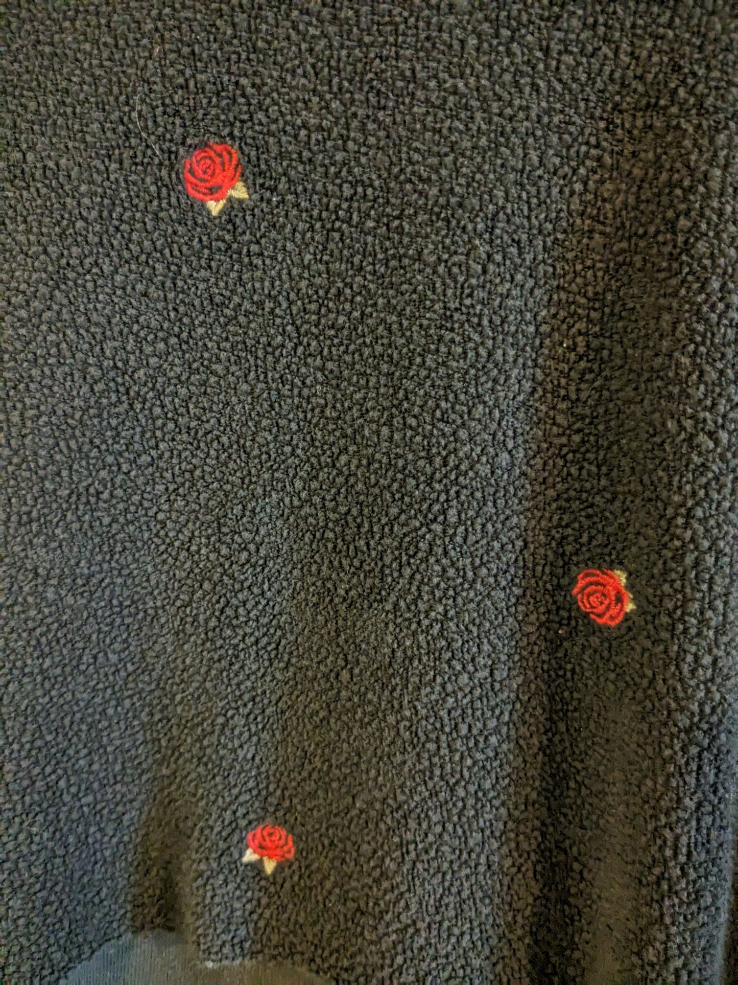 Roses cropped LS sweatshirt, Black