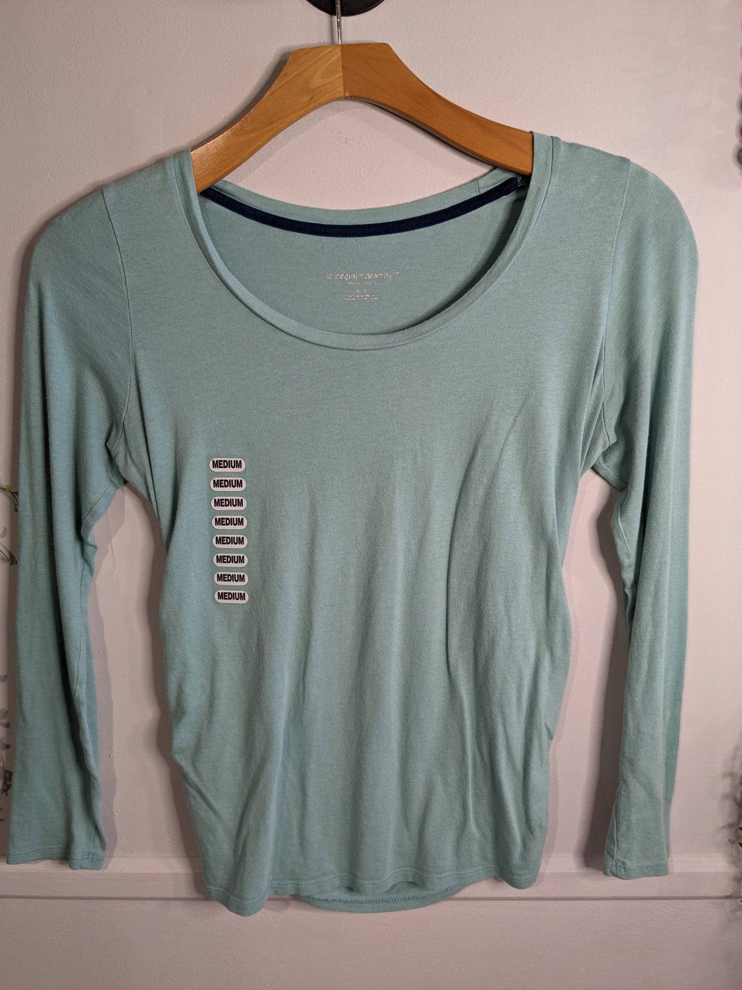 Essential scoop neck LS tee, Teal