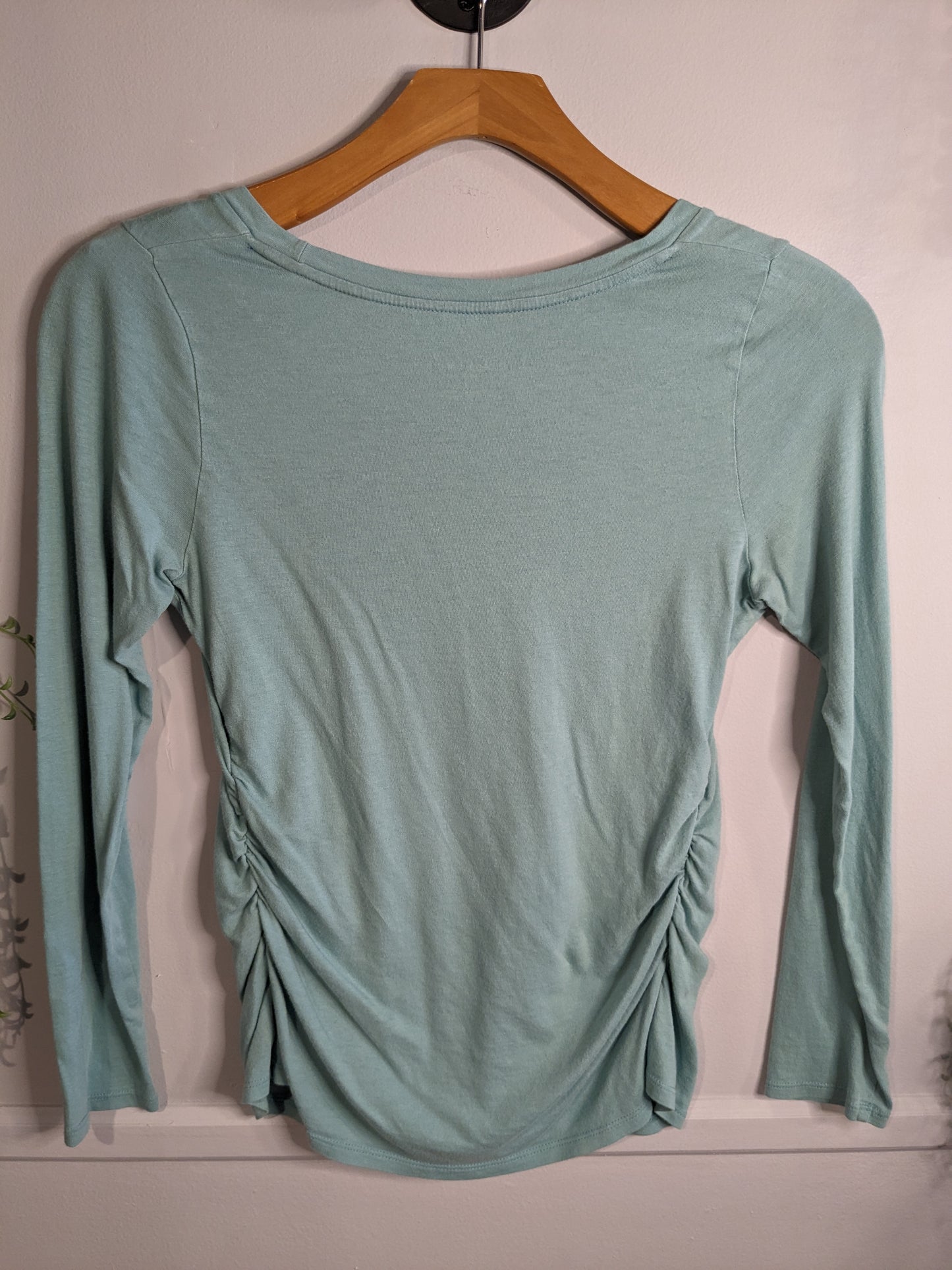 Essential scoop neck LS tee, Teal