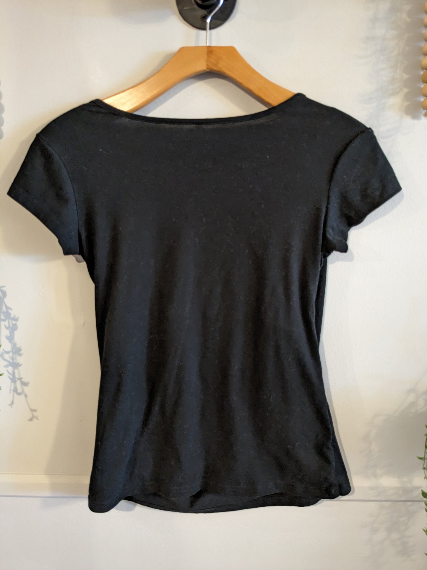 Crisscross asymmetrical ruching SS top, Multi -NF