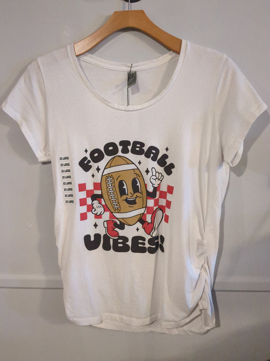 'football vibes' SS graphic tee, White