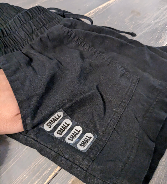 Drawstring under-belly waist 2.5" shorts w/pockets, Black