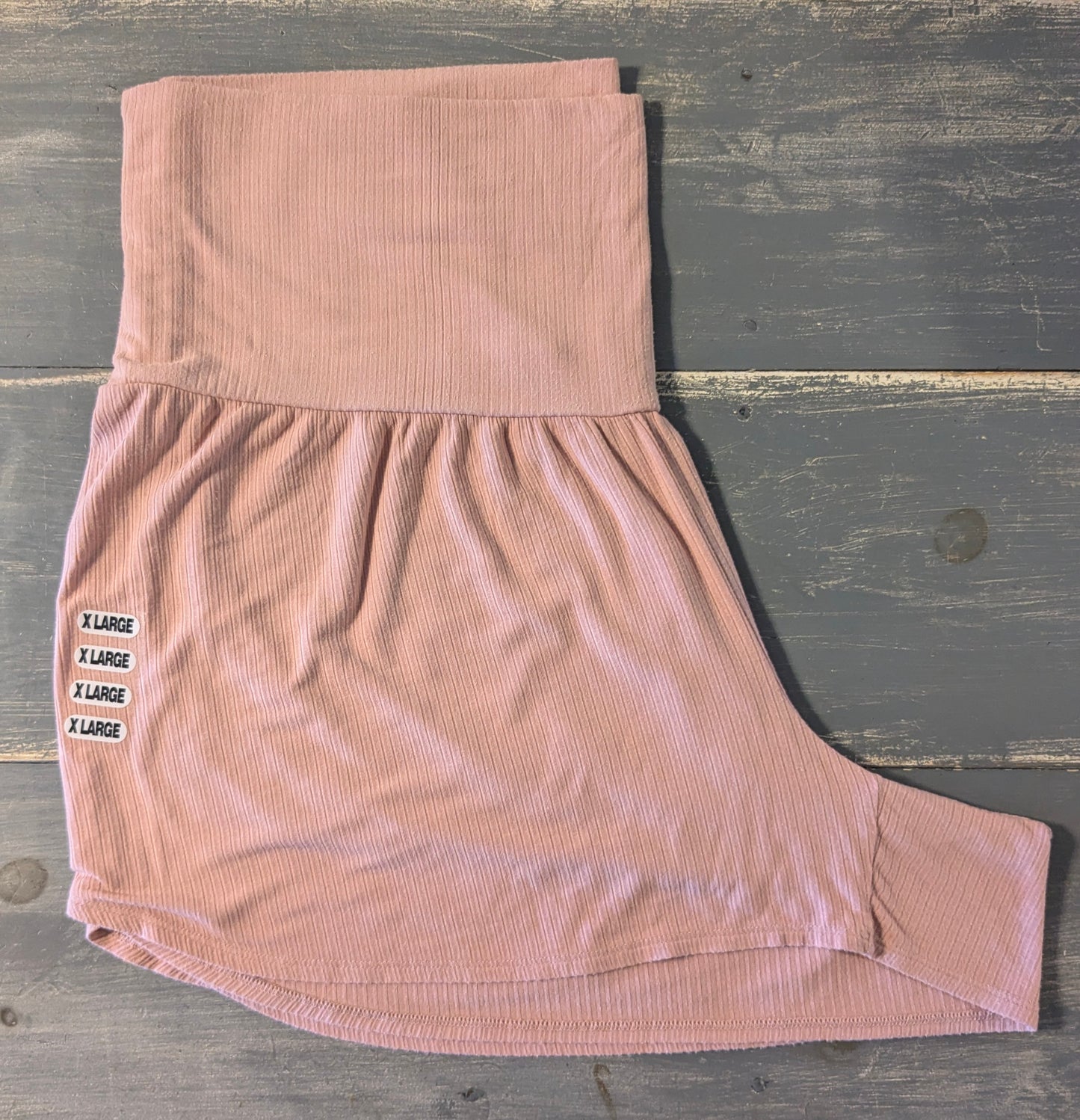 Mid panel ribbed 3.5" lounge shorts, Nude peach