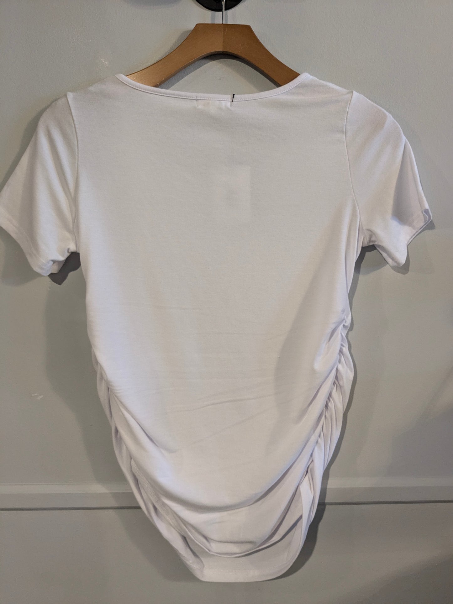 Essential fitted round neck SS tee, White