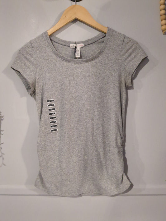 Essential fitted round neck SS tee, Grey