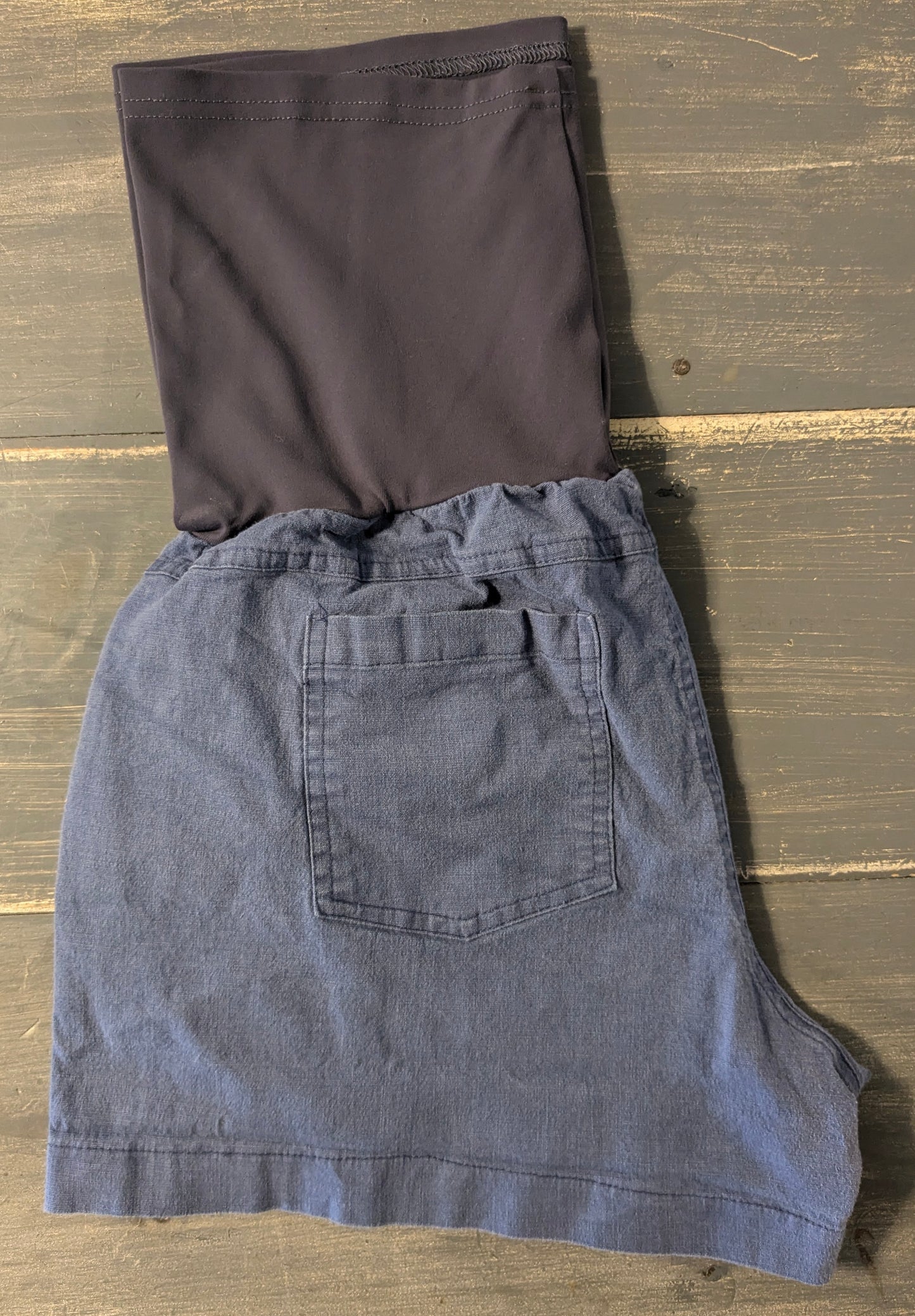 Casual full panel 3.5" shorts w/pockets, Steel blue