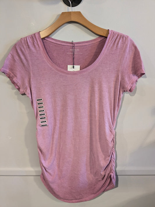 Essential fitted scoop neck SS tee, Rose