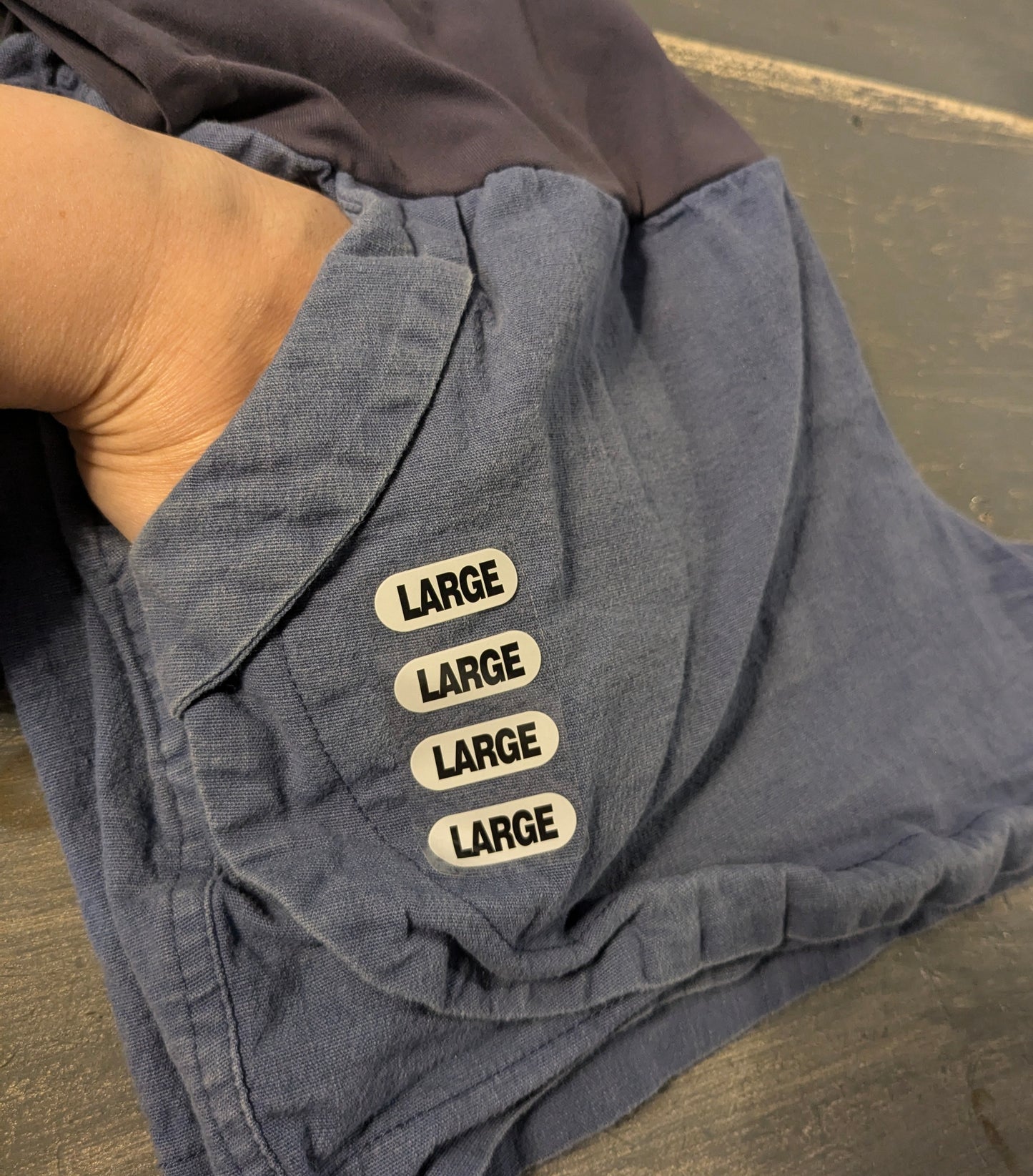 Casual full panel 3.5" shorts w/pockets, Steel blue