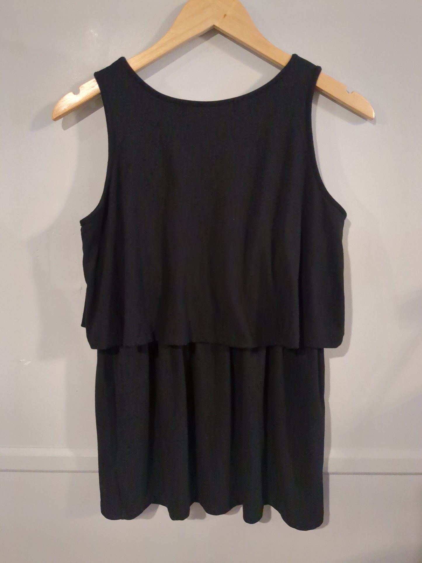 Front access flowy nursing tank, Black -NF