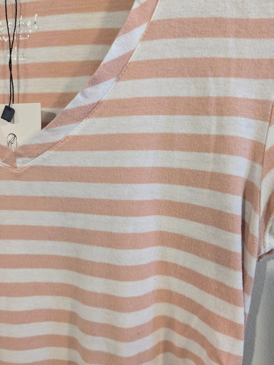 Essential fitted v-neck SS tee, Multi