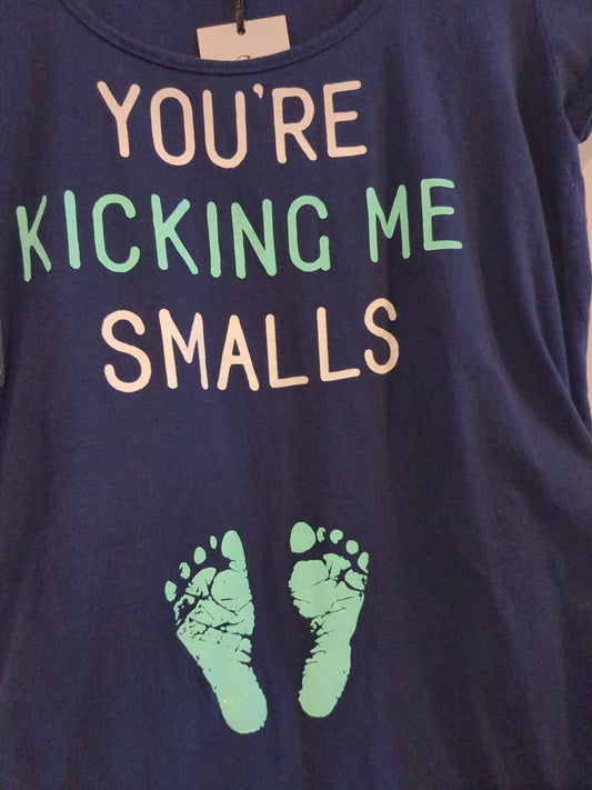 'You're Kicking Me Smalls' SS graphic tee, Navy