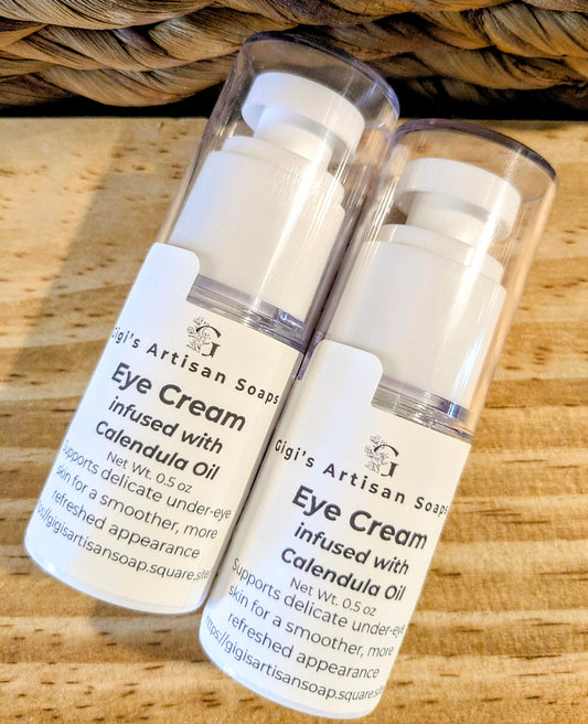 All-natural eye cream inf. w/ calendula oil