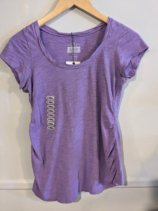 Essential fitted scoop neck SS tee, Grape
