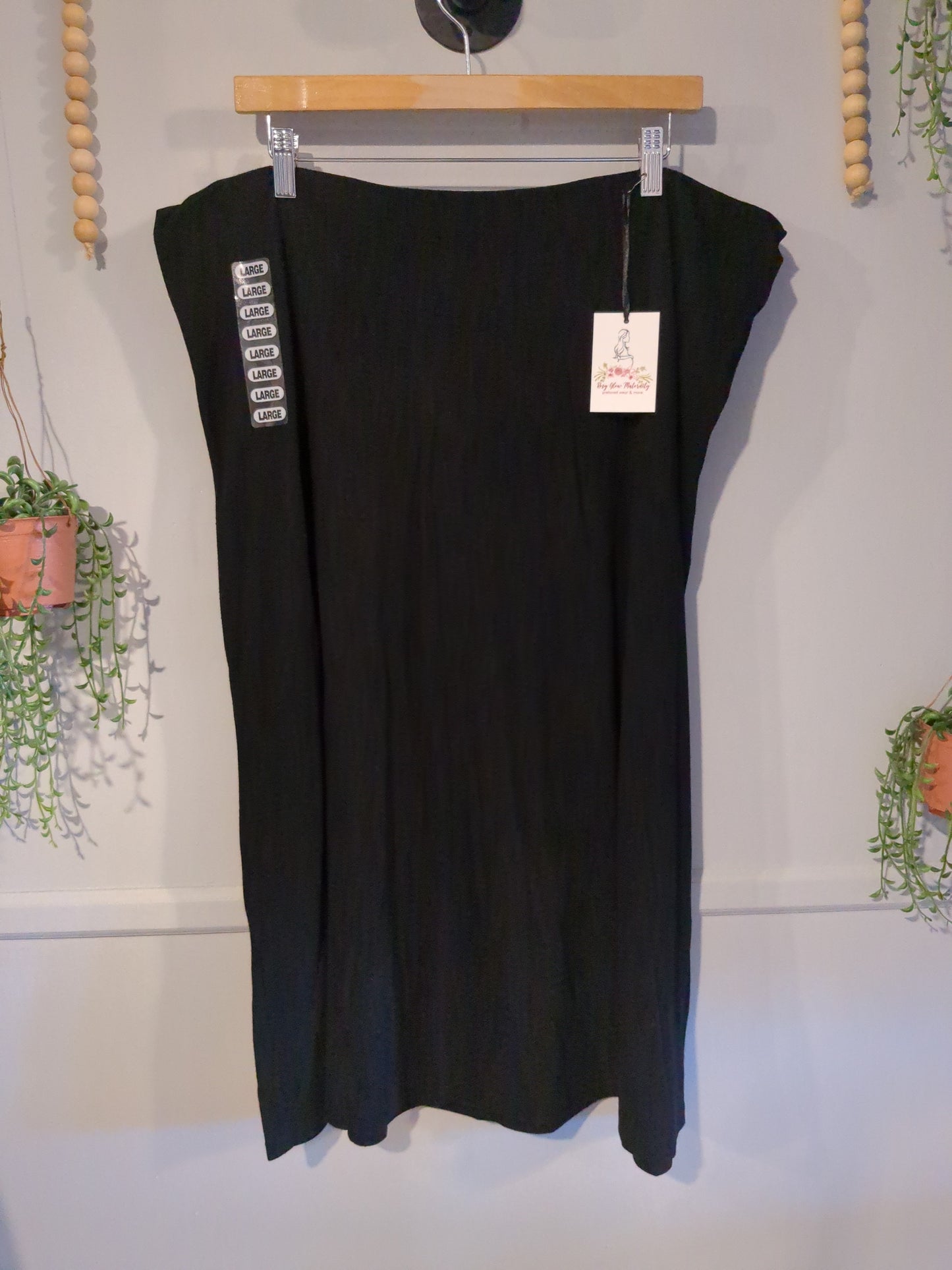 Mid panel midi skirt, Black