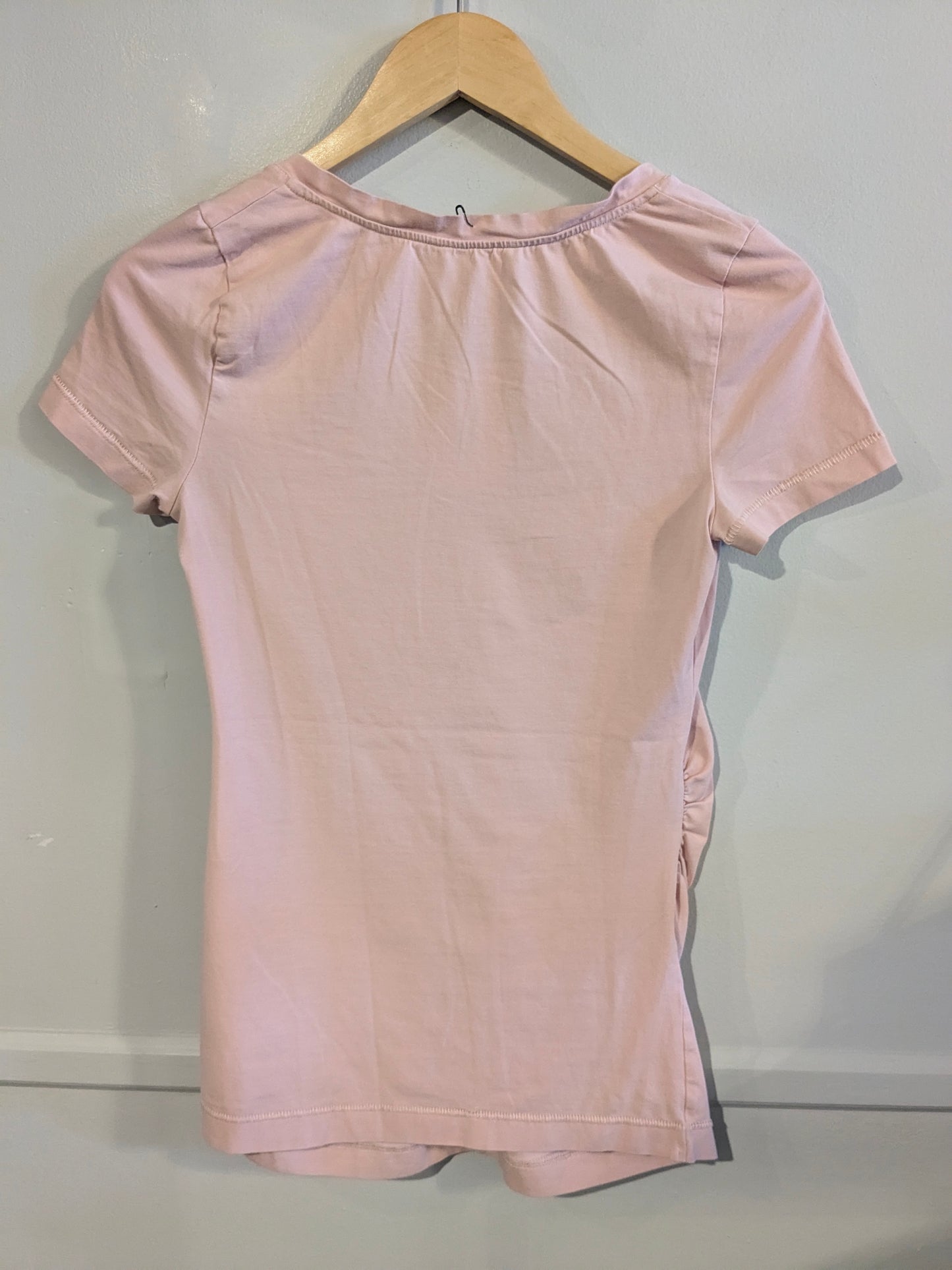 Essential fitted v-neck SS tee, Mauve