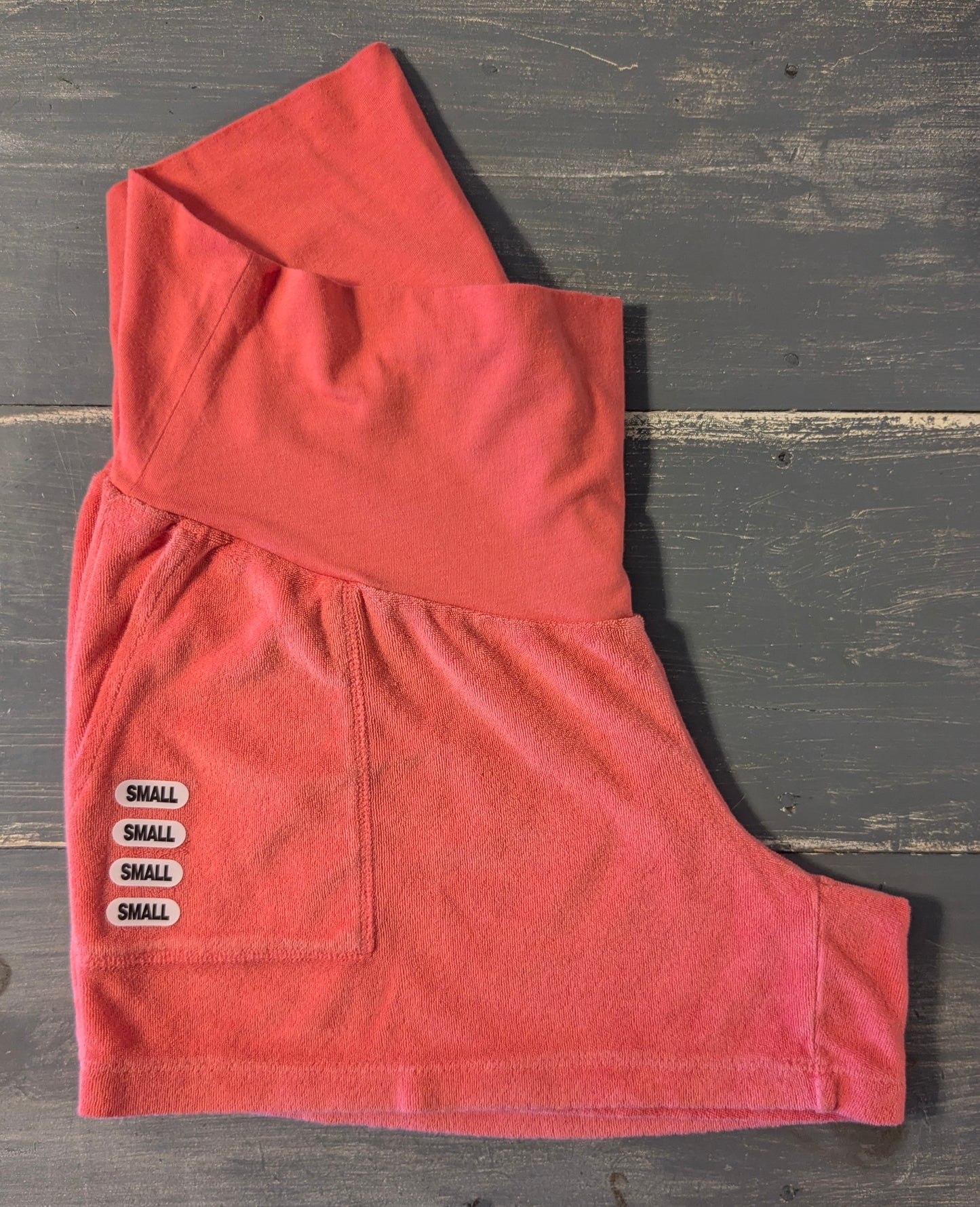 Mid panel terrycloth 3.5" pocket lounge shorts, Salmon