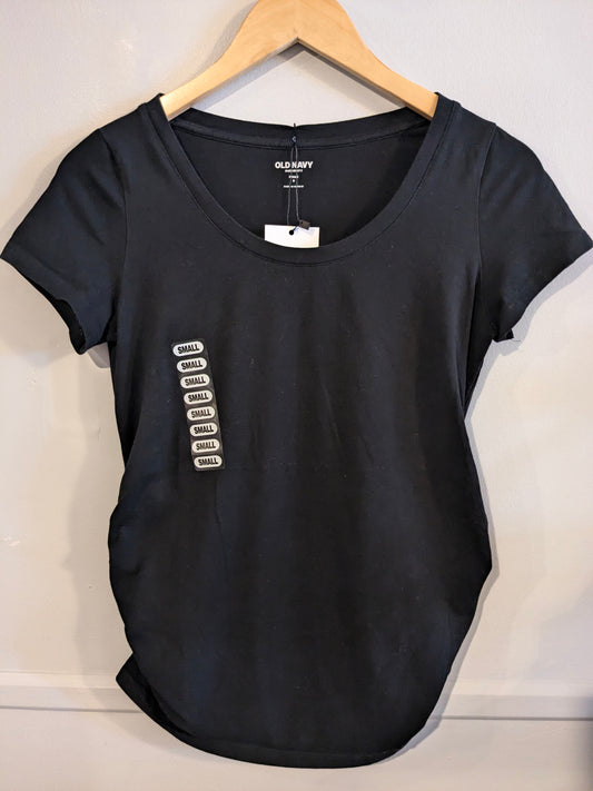 Essential fitted round neck SS tee, Black