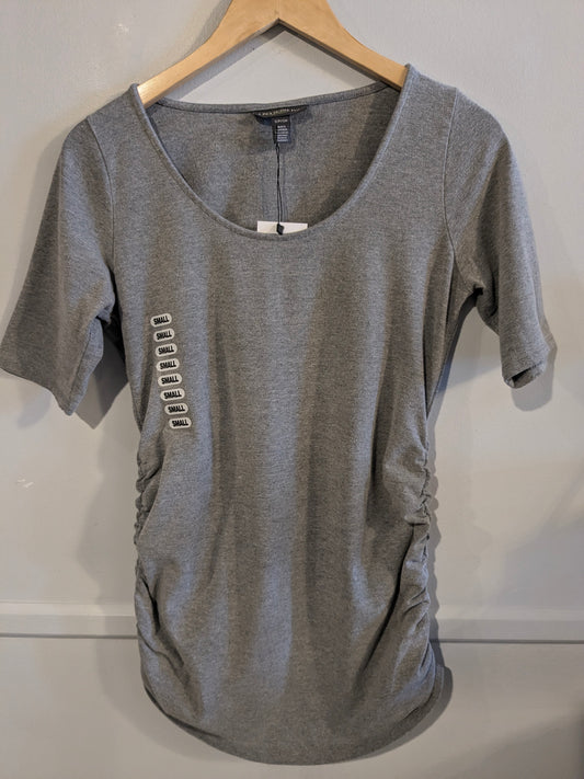 Essential fitted scoop neck SS tee, Grey