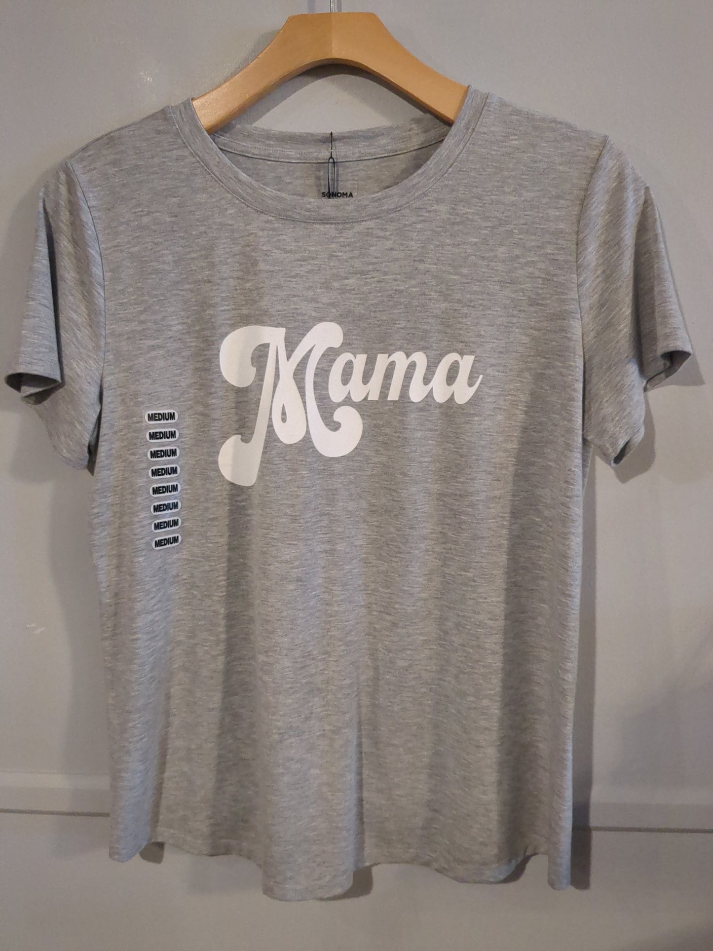 'Mama' SS graphic tee, Light grey