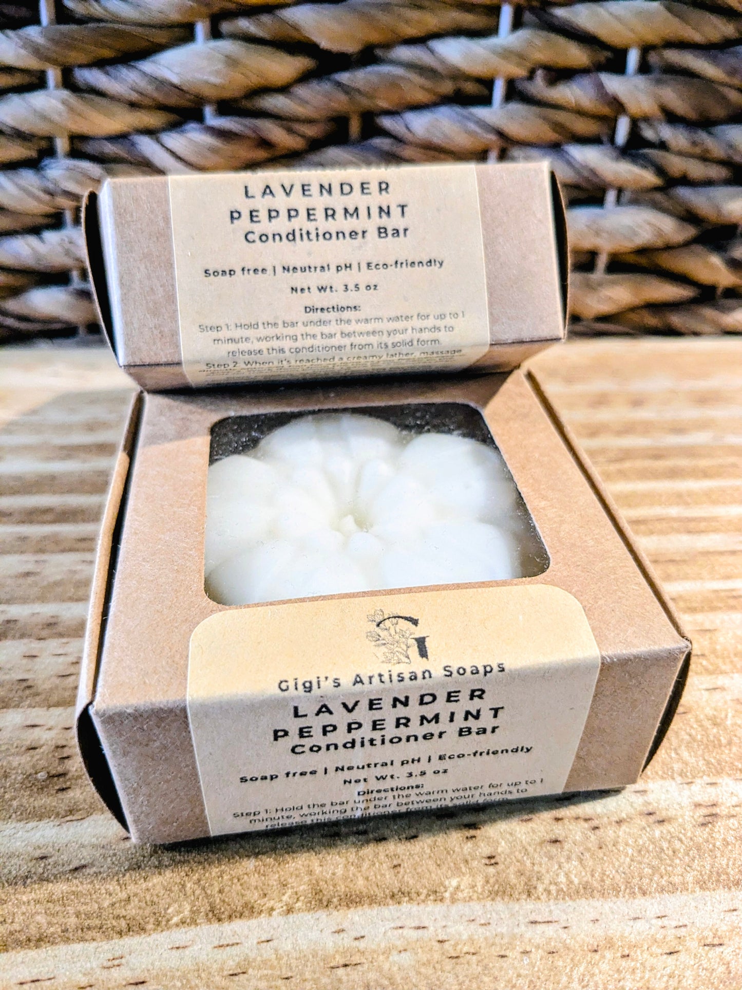 Small-batch handmade conditioner bar, Lavender Peppermint
