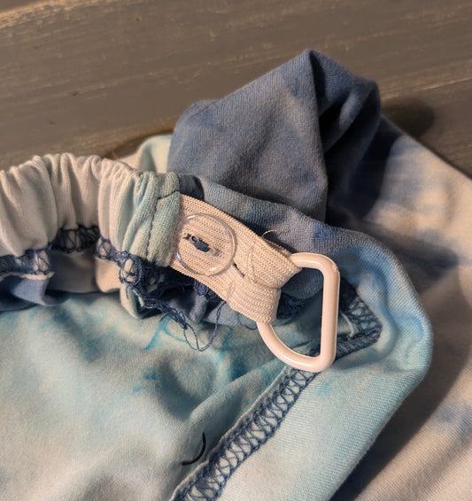 Seamless full panel 6" lounge shorts, Blue tie-dye