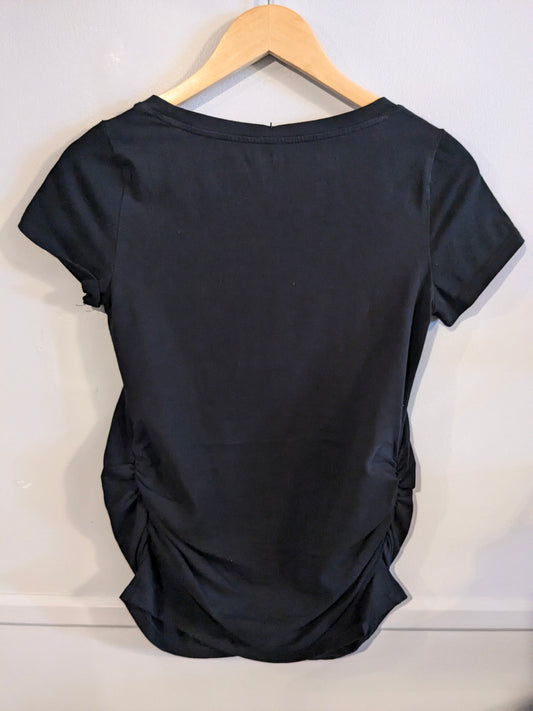 Essential fitted round neck SS tee, Black