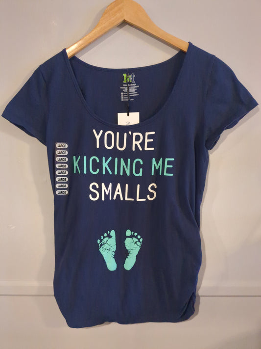 'You're Kicking Me Smalls' SS graphic tee, Navy