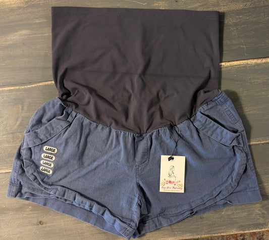 Casual full panel 3.5" shorts w/pockets, Steel blue