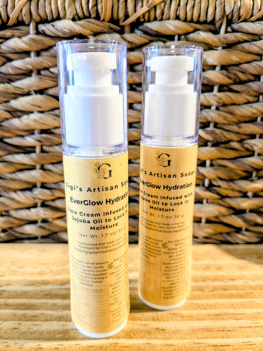 All-natural EverGlow Hydration face cream inf. w/ jojoba oil