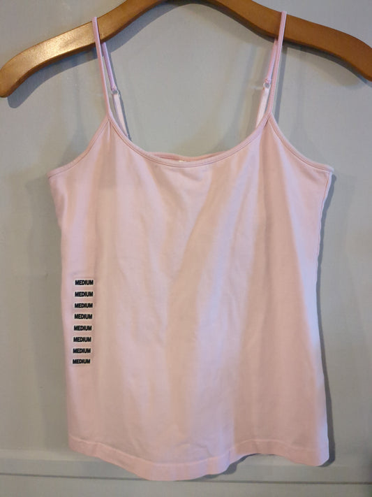 Basic strappy cozy shelf bra cami, Pink