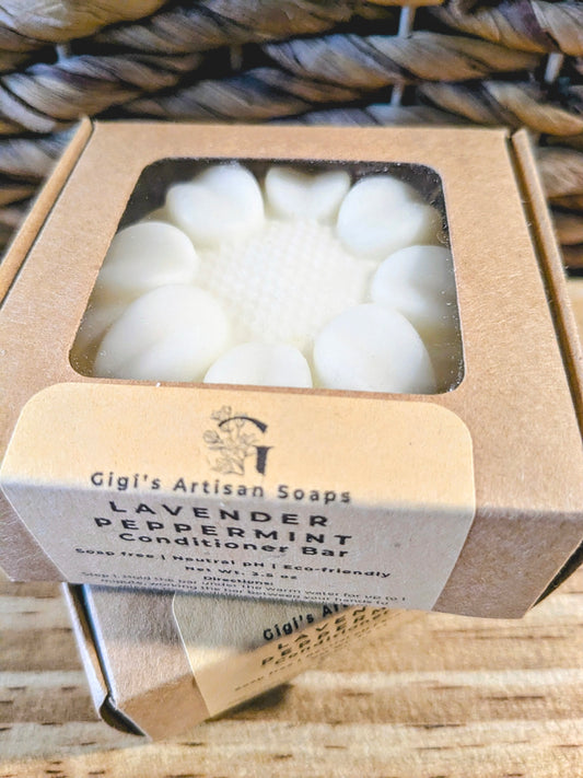 Small-batch handmade conditioner bar, Lavender Peppermint
