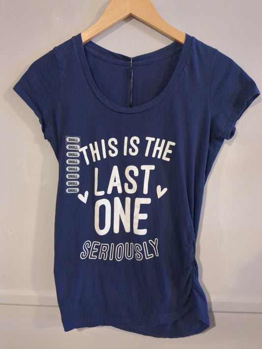 'this is the last one seriously' fitted SS graphic tee, Navy
