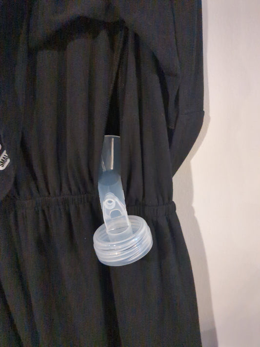 Front access flowy nursing tank, Black -NF