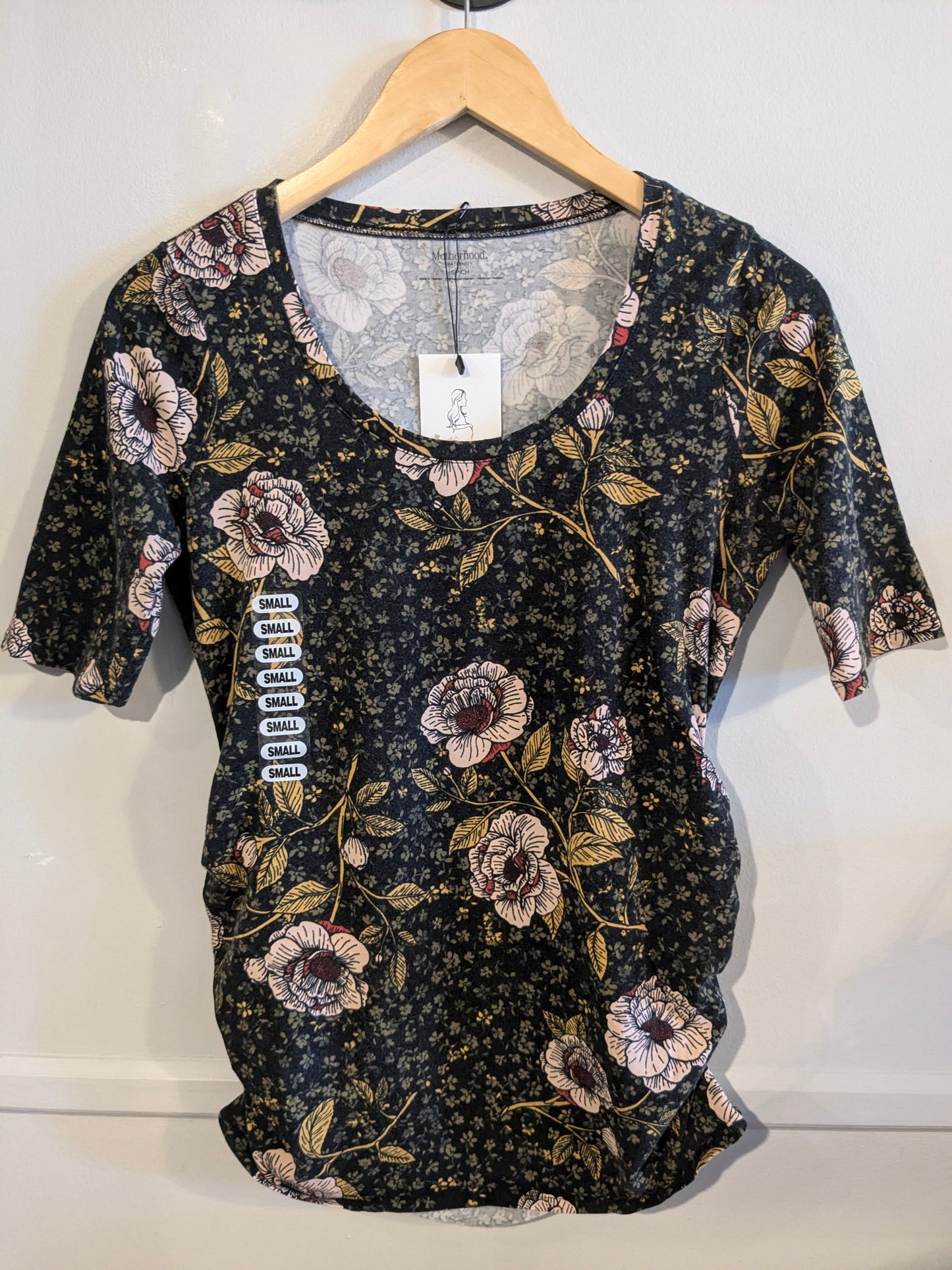 Essential fitted scoop neck SS tee, Multi