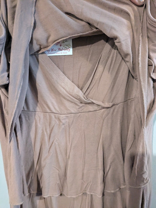 Tiered ruffles hidden v-neck nursing tank, Multi -NF