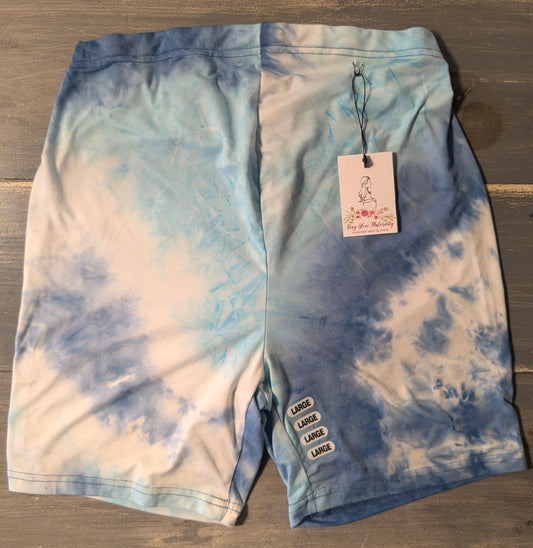 Seamless full panel 6" lounge shorts, Blue tie-dye