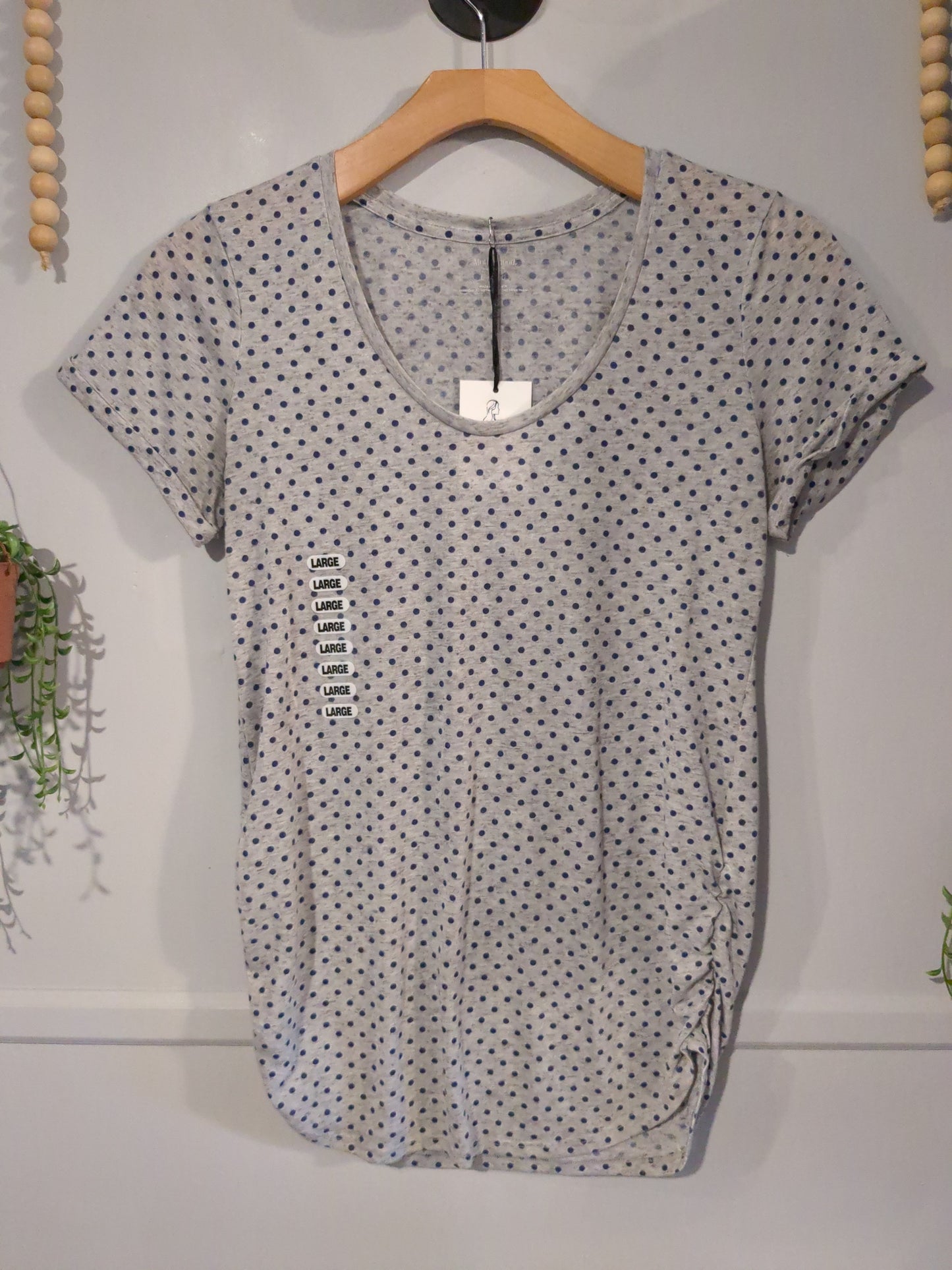 Classic scoop neck fitted cuffed SS tee, Multi