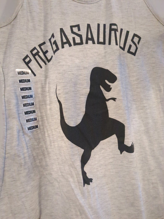 'pregasaurus' graphic racerback tank, Light grey