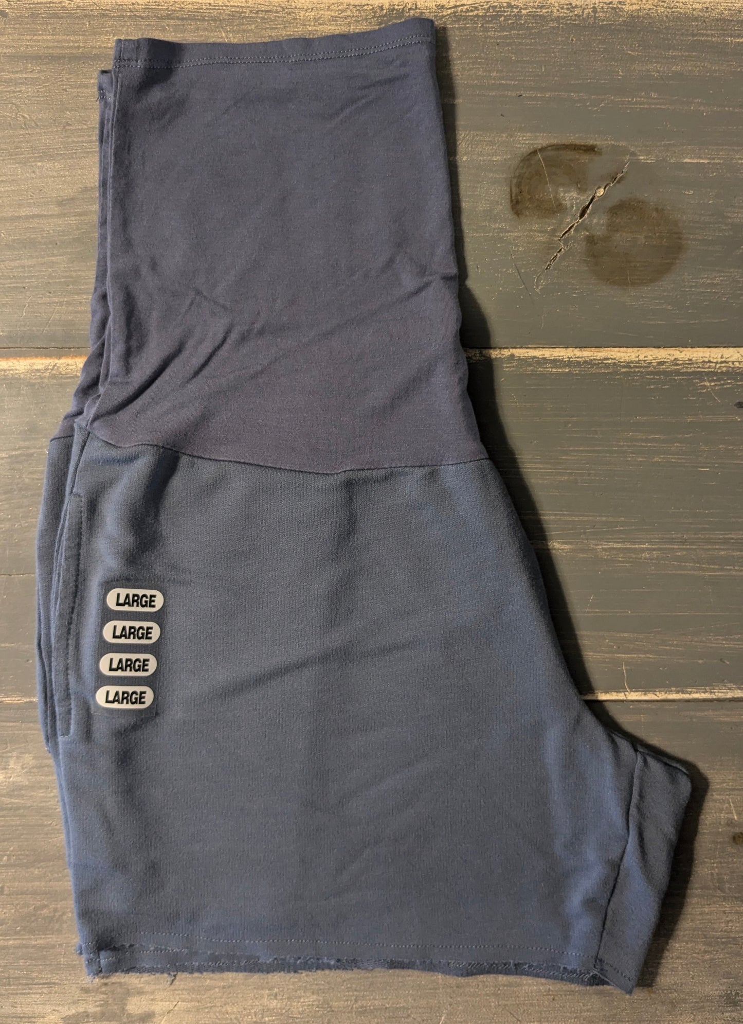 Extra cozy full panel 4.5" pocket lounge shorts, Dusty blue