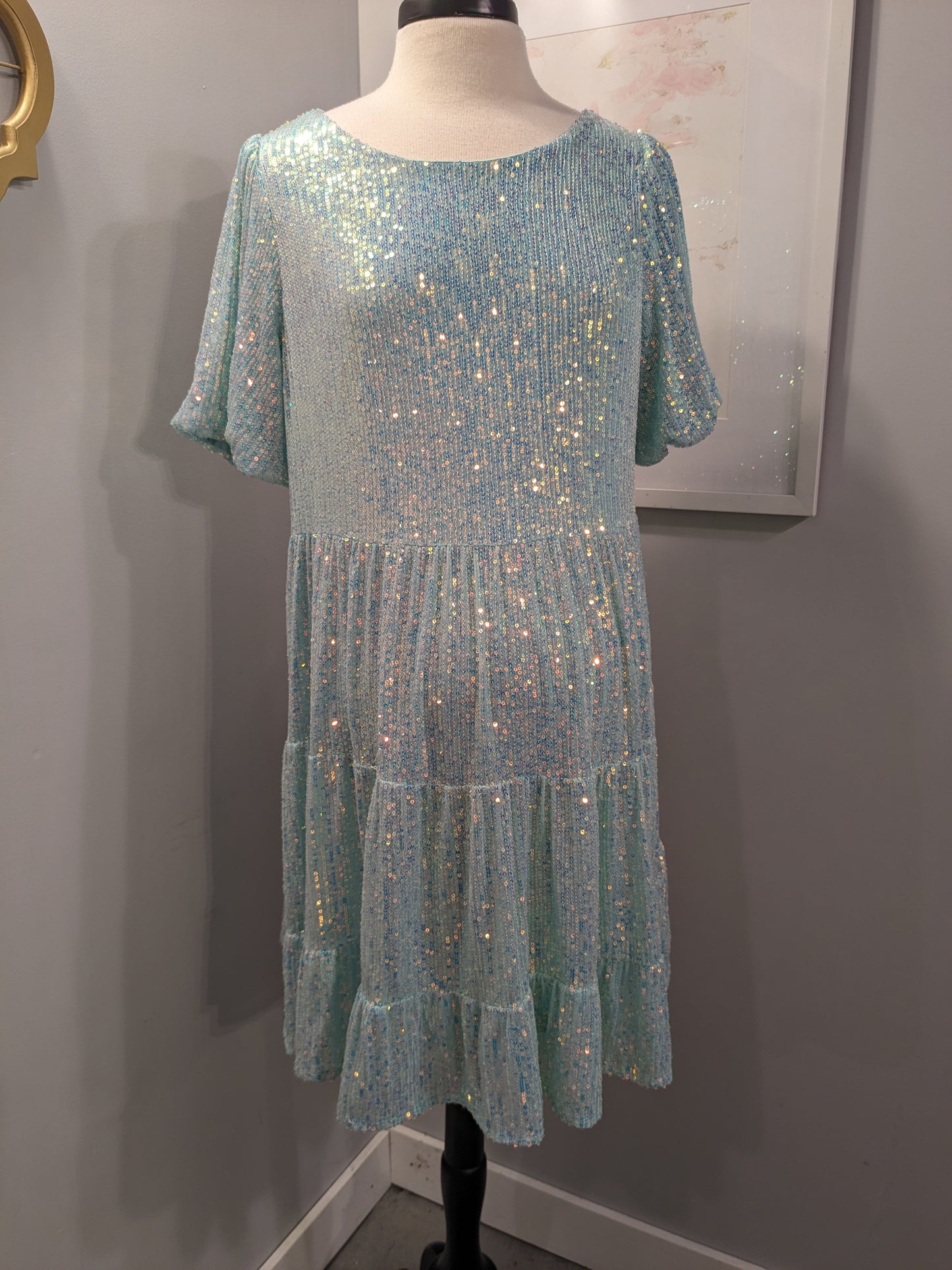 Sequin Shimmer in Azure Blue